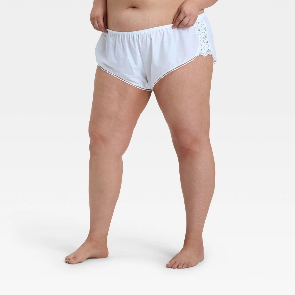 Auden White Lace Trim Panties